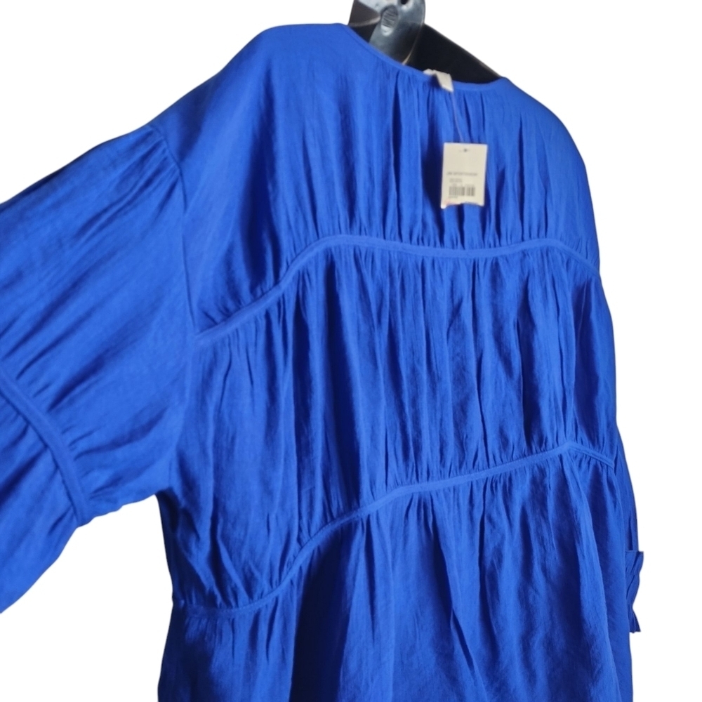 C Est. 1946 Women's Blue 3/4 Ruffle Sleeve Cowlneck Top Blouse Size XL NWT - Picture 4 of 11